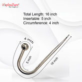 Measurement chart of a metallic U-shaped object with dimensions labeled, branded 'it's pleazure'.